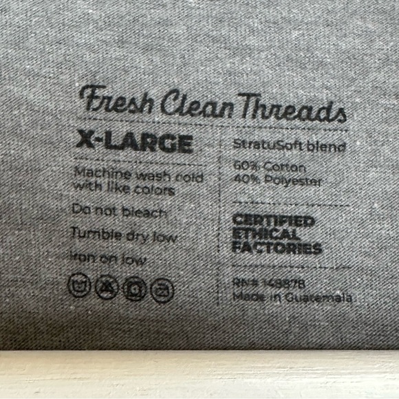Fresh Clean Threads Heather Grey Crew Neck T-Shirt - Classic - Size XL - Picture 3 of 3